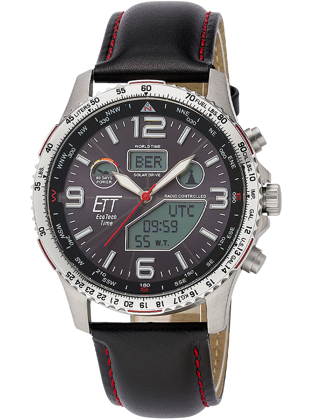 ETT EGT-11573-21L Mens Watch Solar Titan Radio-Controlled 43mm 10ATM