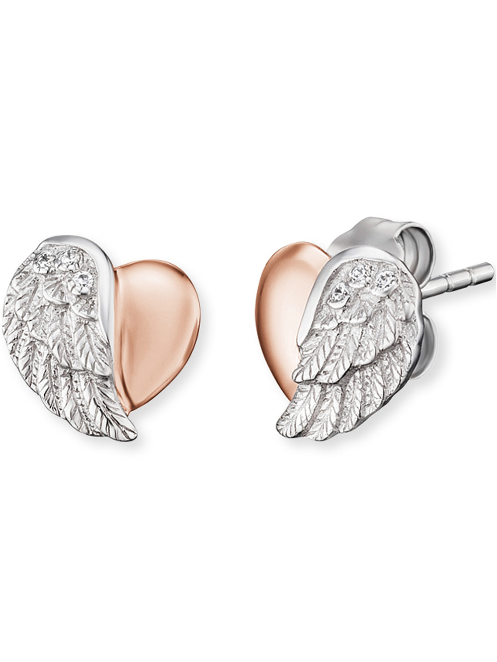 Engelsrufer Ear Studs Heart Wings ERE-LILHEARTWING-BI