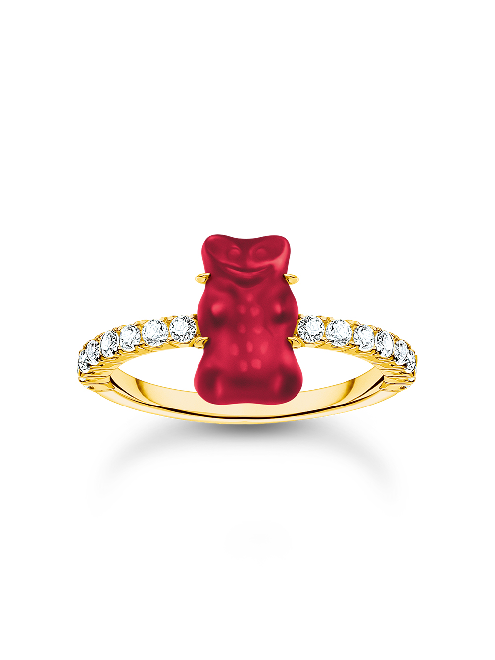 Thomas Sabo TR2459-414-10-54 Gold ring w. red Goldbears 