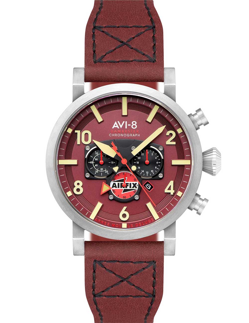 AVI-8 AV-4107-04 Mens Watch Dambuster Gibson Dual-Time Chronograph 43mm 5ATM