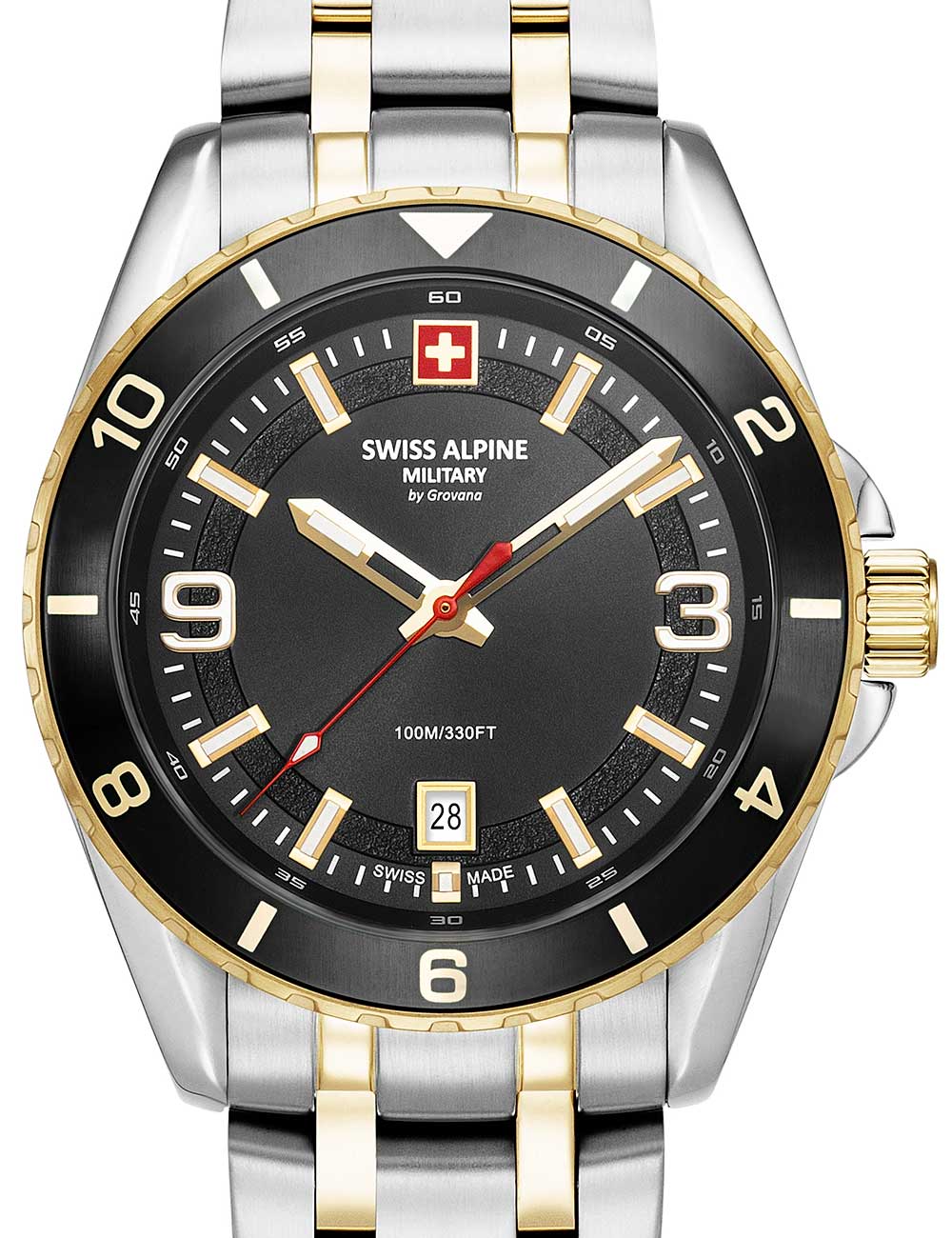 Swiss Alpine Military 7034.1147 Mens Watch Sierra two tone black 42mm 10ATM