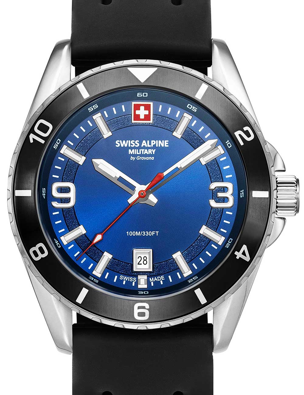 Swiss Alpine Military 7034.1839 Mens Watch Sierra silver blue 42mm 10ATM