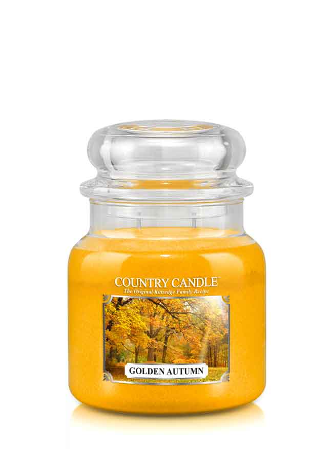 Country Candle Golden Autumn vidutinė 2 dagčių kvapni žvakė (453 g)