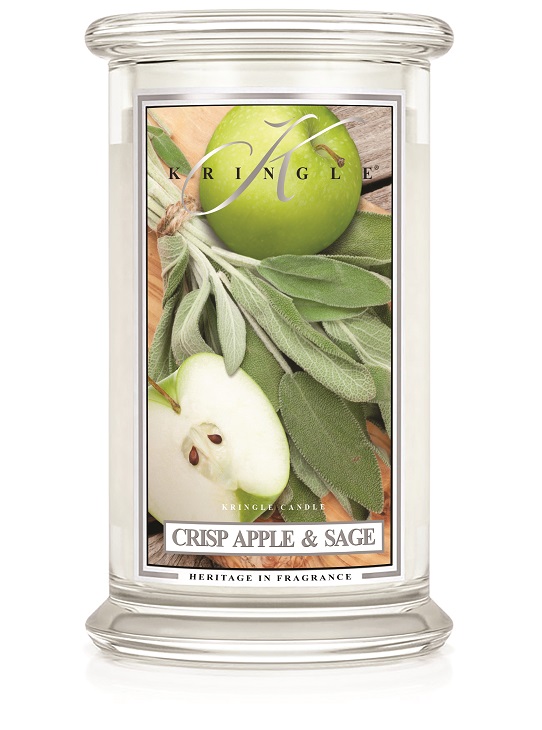 Kringle Candle Crisp Apple & Sage didelė 2 dagčių kvapioji žvakė (624 g)