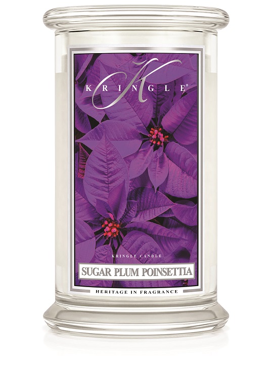 Kringle Candle Sugar Plum Poinsettia didelė 2 dagčių kvapioji žvakė (624 g)