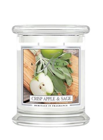 Kringle Candle Crisp obuolių ir šalavijų kvapioji žvakė vidutinė 2 dagčiai (411 g)