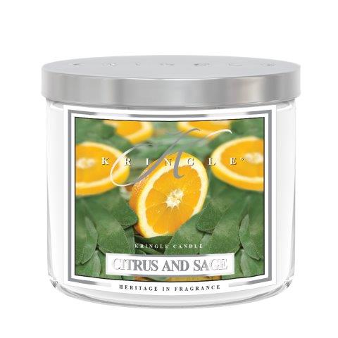 Kringle Candle TUMBLER Citrusų ir šalavijų kvapioji žvakė vidutinė 2 dagčiai (411 g)