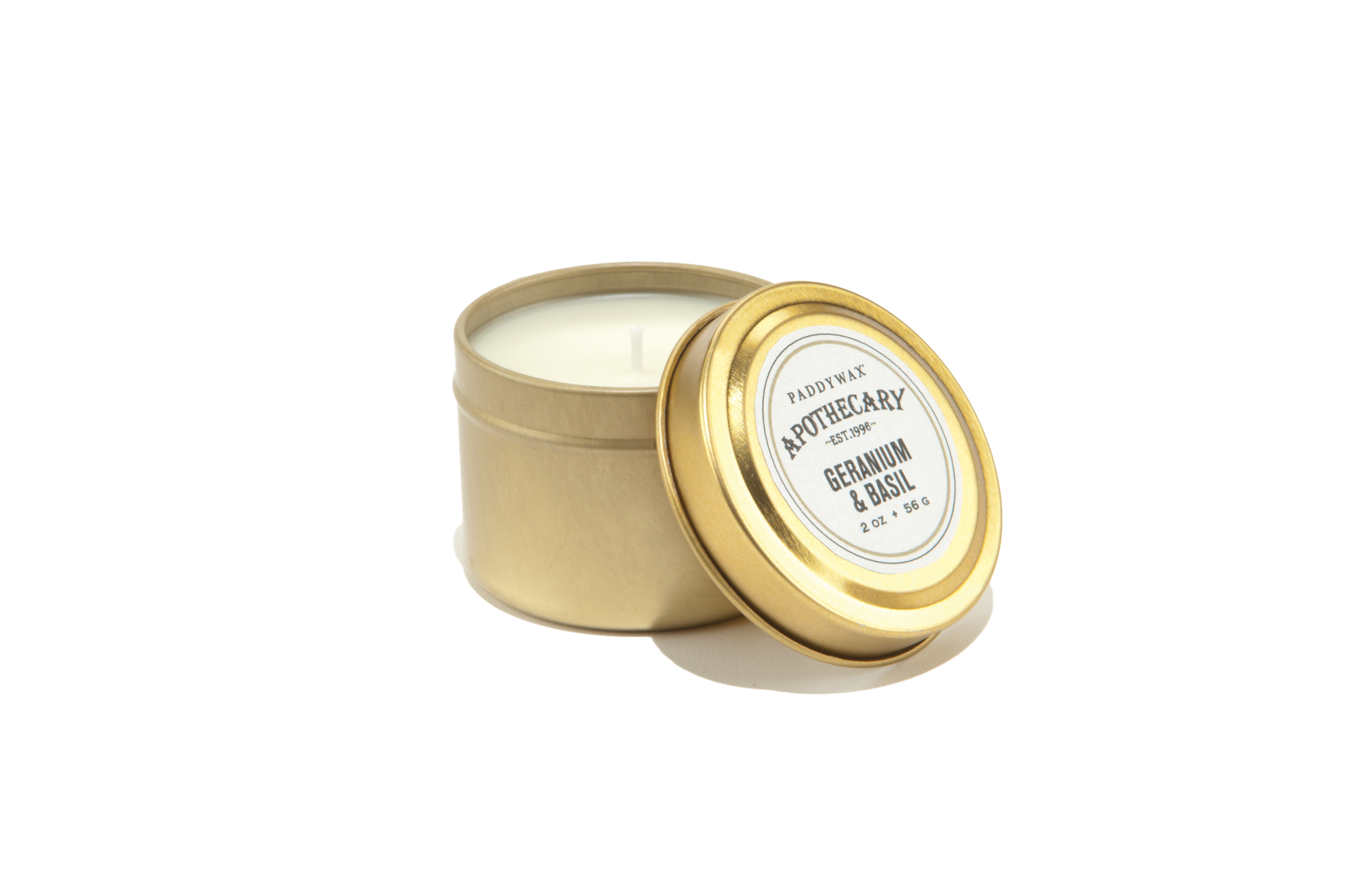 Paddywax Apothecary GERANIUM & BASIL kvapioji žvakė 2 uncijos. (2 uncijos / 56 g)