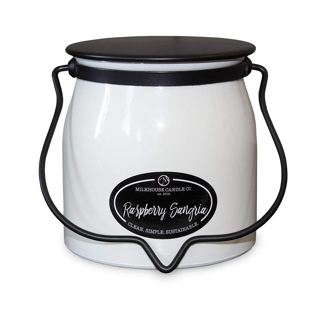 MILKHOUSE CANDLE Raspberry Sangria kvapioji žvakė BUTTER JAR 2 dagčiai (454 g)