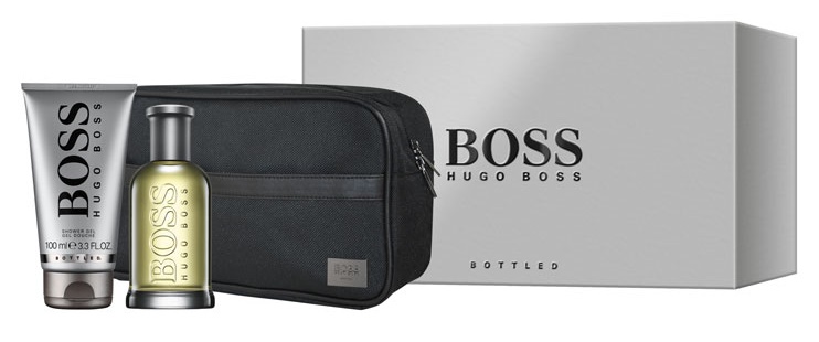 Hugo Boss No.6 Bottled Dovanų rinkinys, Tualetinis vanduo 100ml + Dušo želė 100ml + kosmetikos krepšys