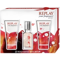 Replay Your Fragrance! for Her Dovanų rinkinys, Tualetinis vanduo 20ml + Dušo želė 50ml + Dezodorantas 50ml