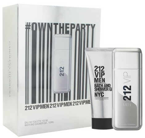 Carolina Herrera 212 VIP Men Dovanų rinkinys, Tualetinis vanduo 100ml + Dušo želė 100ml (Travel set)