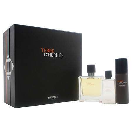 Hermes Terre D´Hermes Parfum Dovanų rinkinys, Parfumuotas vanduo 75ml + Priemonė po skutimosi 40ml + skutimosi putos 50ml