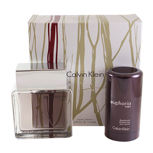 Calvin Klein Euphoria for Men Dovanų rinkinys, Tualetinis vanduo 100ml + Tepamas Dezodorantasas 75g (Travel set)