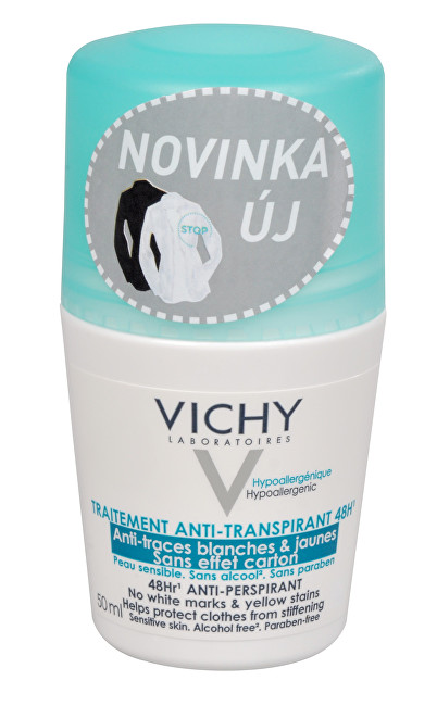 48 valandų rutulinis antiperspirantas nuo baltų ir geltonų dėmių 50 ml